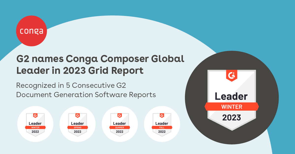Conga Achieves Leader Recognition in Five Consecutive G2 Document
